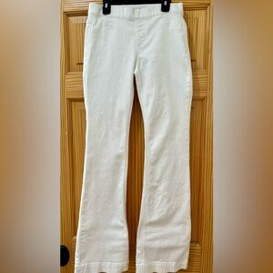 Limelush white stretch flare leg jeans